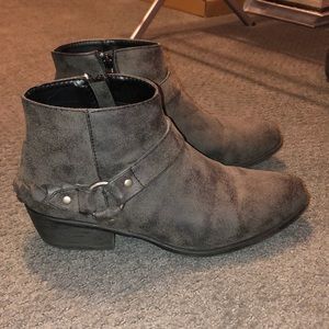 braided gray booties